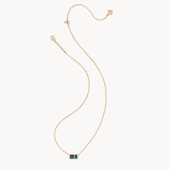 Kendra Scott Jamie Gold Short Pendant Necklace in Multi Mix - Picture 4 of 6